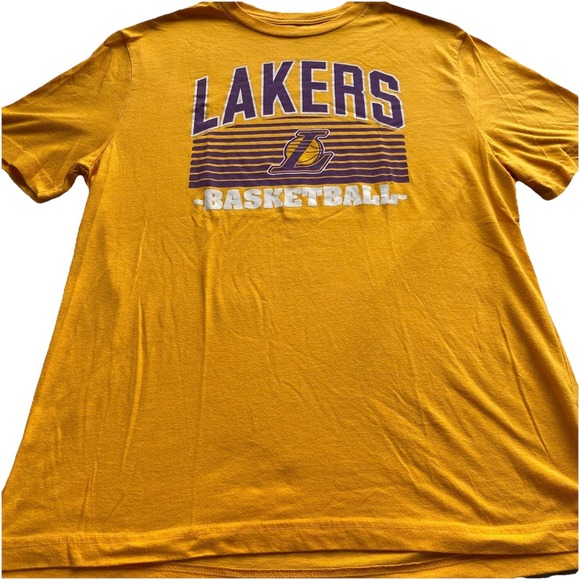 Los Angeles Lakers NBA Short Sleeve T-Shirt Orange Men's Large Tee Mens Graphic - Picture 1 of 7